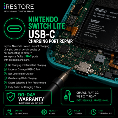 Nintendo Switch Lite USB C Charging Port Repair