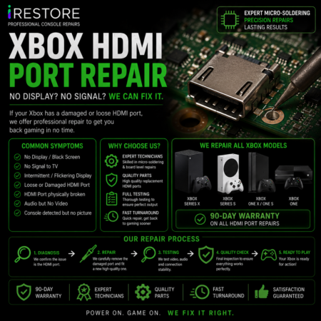 Xbox Series X and Series S HDMI port repair at iRestore UK