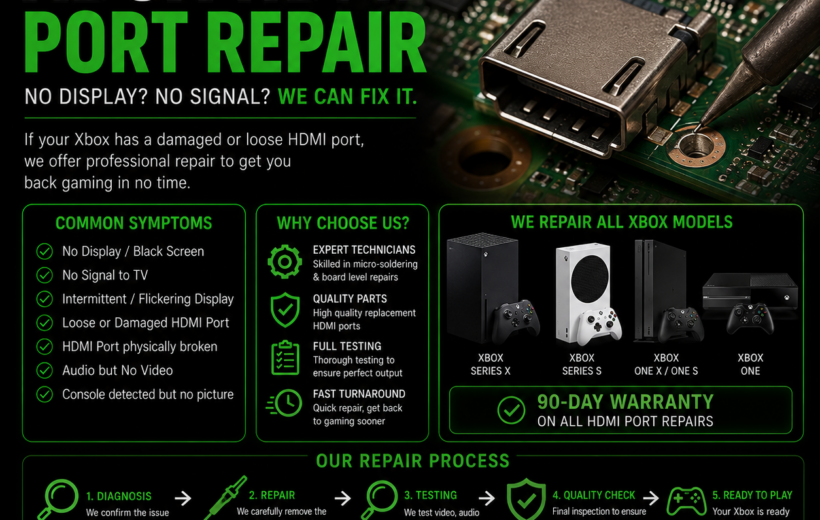 Xbox Series X and Series S HDMI port repair at iRestore UK